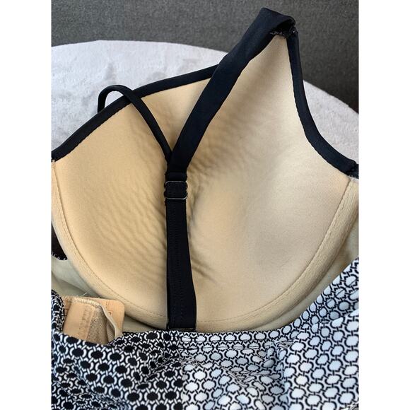 Swim by Cacique Swim Top Black Multi Floral Bikini Underwire Support Size 42DD - Picture 7 of 9